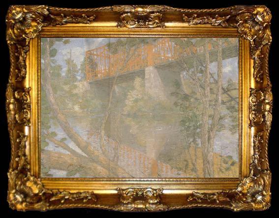 framed  Alden J Weir The Red Bridge, ta009-2
